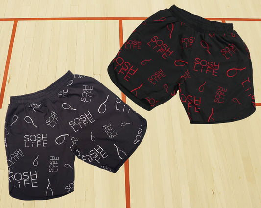 A1 Shorts Red Black and White Black