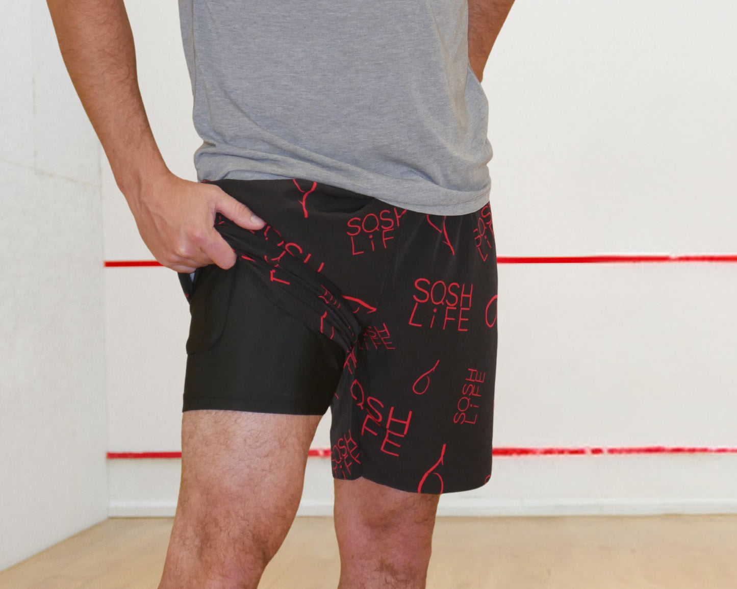 A1 Shorts Sqsh Life Red/Black